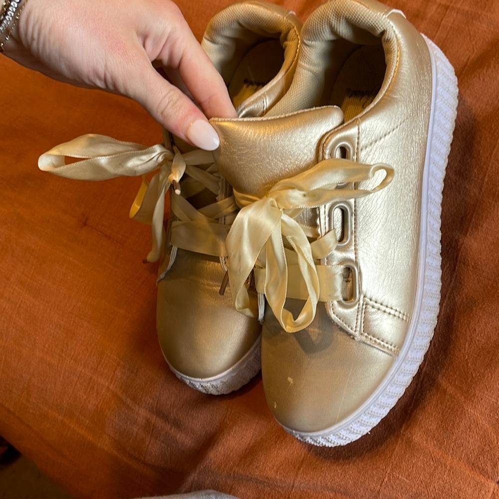 Gold sneakers